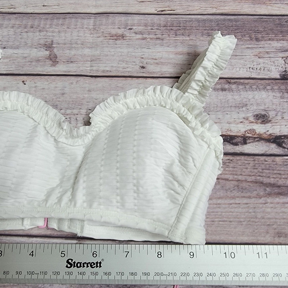 Stoney Clover Lane x Target Ruffle Bikini Swim Top White Women's Size XXS (00) - Picture 2 of 6